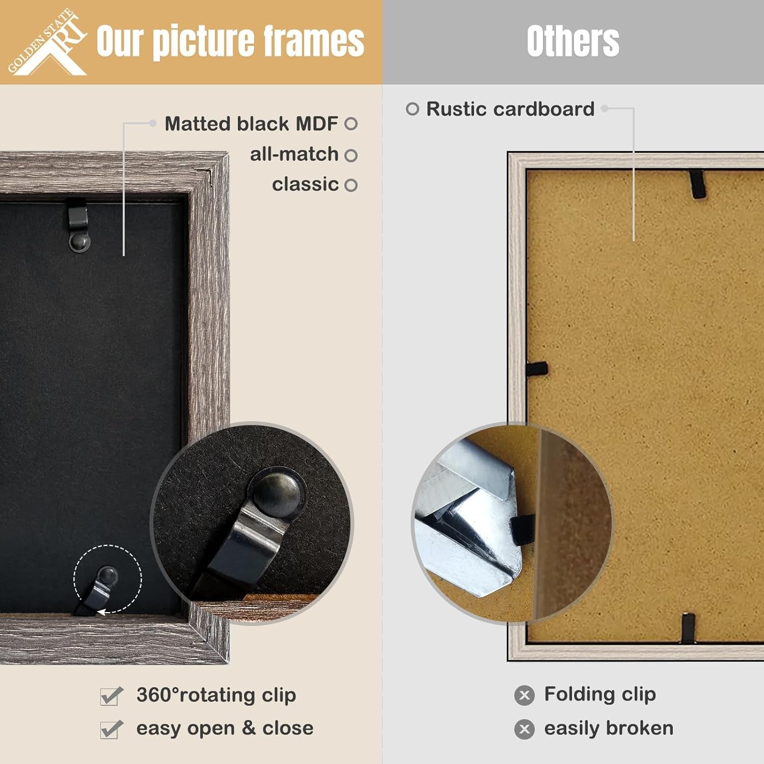 , 5X7 Double Picture Frame Vertical Hinged Photo Frame 2 Opening Folding Family Frames Collage, with Real Glass (5X7, Brown, 2-Pack)